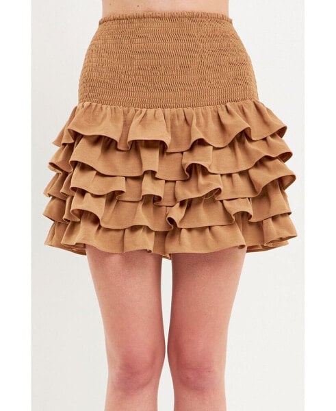 Women's Tiered Ruffle Mini Skirt