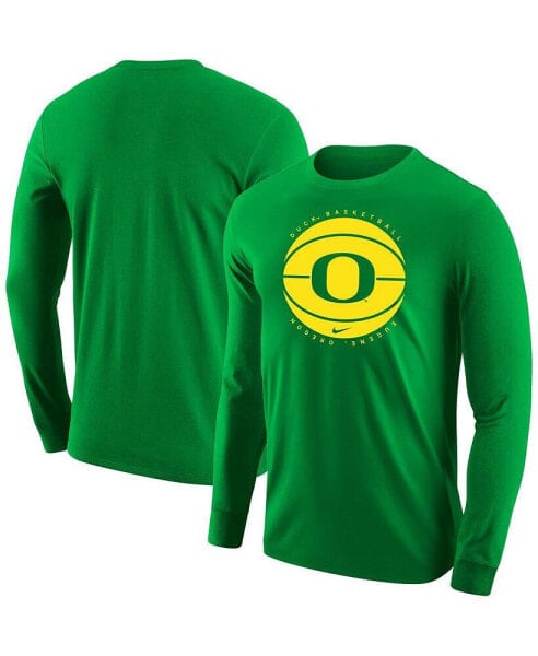 Men's Green Oregon Ducks Basketball Long Sleeve T-shirt