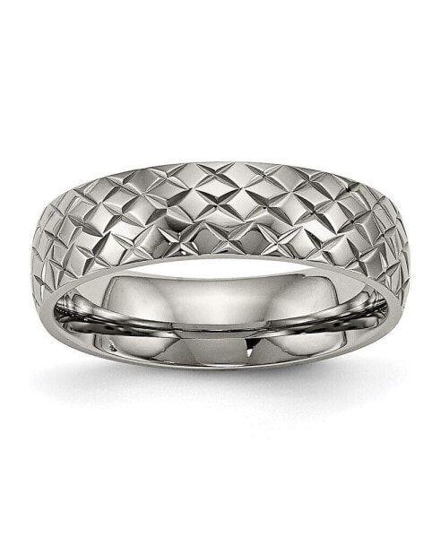 Titanium Polished and Textured Wedding Band Ring