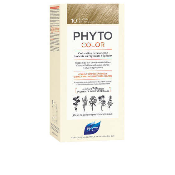 Phyto PhytoColor Permanent Color 10 Стойкая краска для волос, с растительными пигментами, оттенок экстра светлый блонд