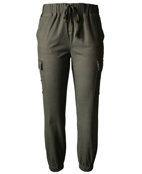 Juniors' High Waisted Pull On Utility Jogger Pants