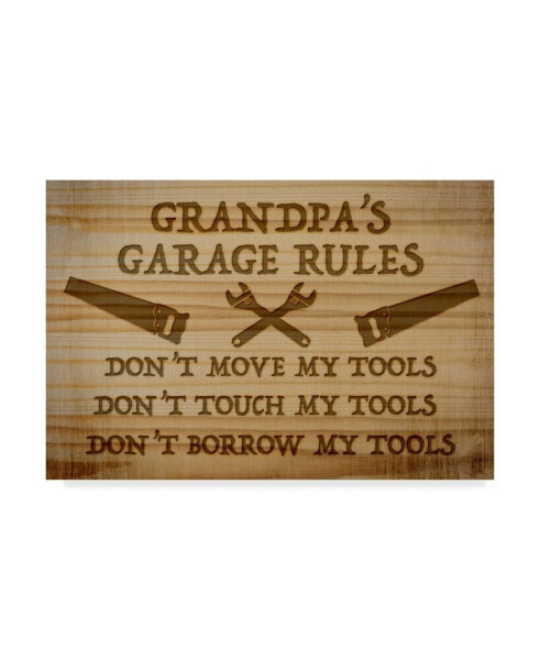 Jean Plout 'Grandpas Garage Rules' Canvas Art - 12" x 19"