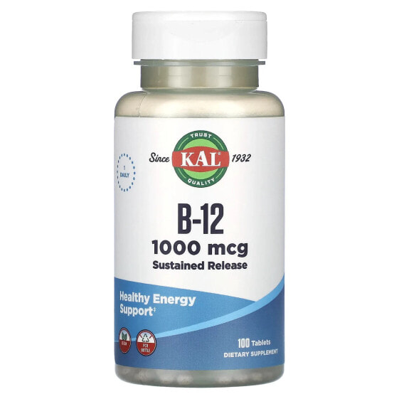 KAL, Витамин B-12, 1000 мкг, 100 таблеток