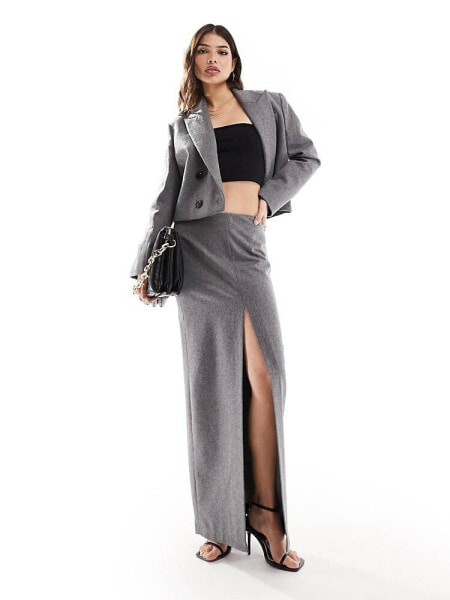 Mango tailored split front skirt on grey