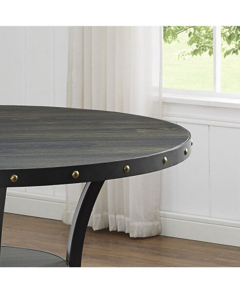 Biony Dining Collection Espresso Wood Railhead Dining Table