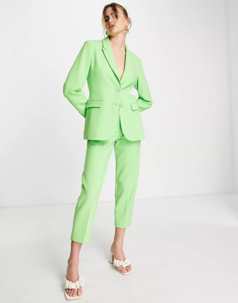 French Connection tailored trousers in lime green co-ord