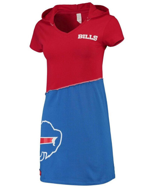 Women's Red, Royal Buffalo Bills Hooded Mini Dress