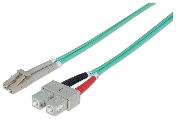 Intellinet Fiber Optic Patch Cable - OM4 - LC/SC - 20m - Violet - Duplex - Multimode - 50/125 µm - LSZH - Fibre - Lifetime Warranty - Polybag - 20 m - OM4 - LC - SC