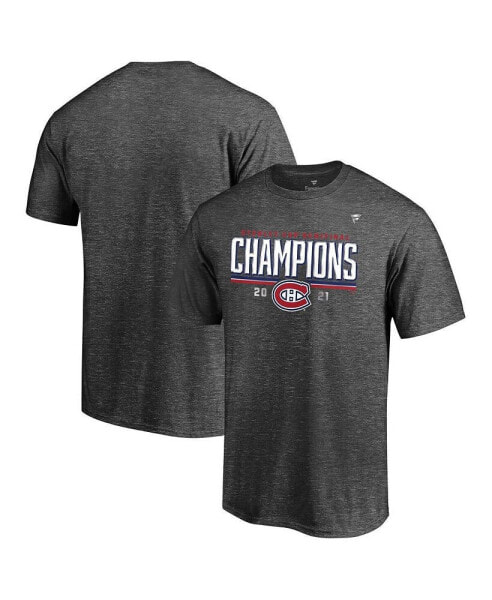 Men's Heathered Charcoal Montreal Canadiens 2021 Stanley Cup Semifinal Champions Locker Room T-shirt