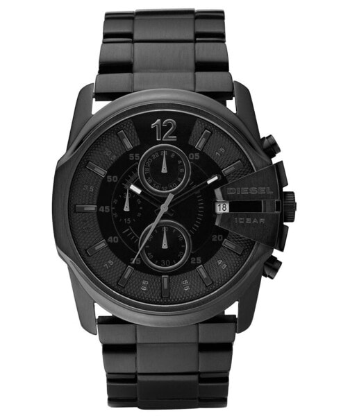 Mens Chronograph Black Ion Plated Stainless Steel Bracelet Watch 49x45mm DZ4180