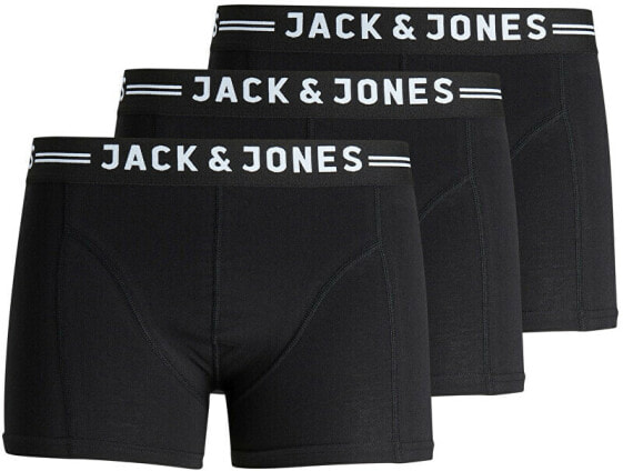 3 PACK - pánské boxerky SENSE 12081832 Black Black waistband