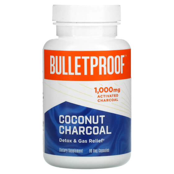 Coconut Charcoal, Detox & Gas Relief, 1,000 mg, 90 Veg Capsules (500 mg Per Capsule)