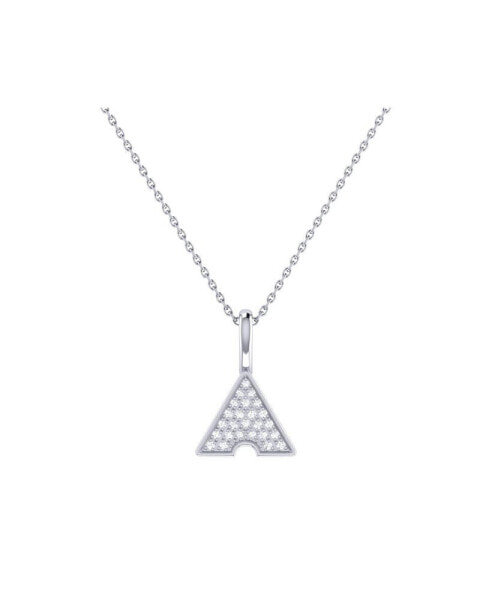 LuvMyJewelry skyscraper Triangle Design Sterling Silver Diamond Women Chain Pendant