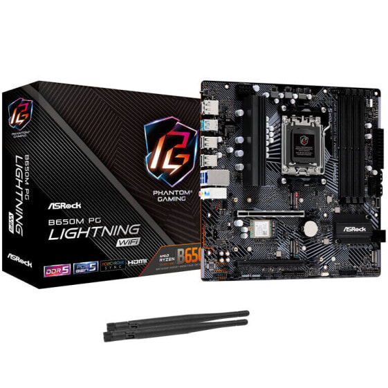 ASRock B650M PG Lightning WiFi, AMD B650 Mainboard - Sockel AM5, DDR5