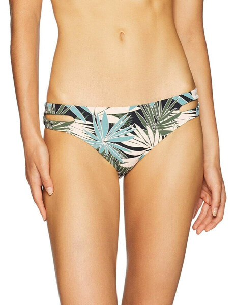 ROXY 166757 Womens Reversible Bikini Bottom Swim Thyme Canopy Palm Size Large