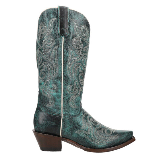 Roper Blair Wide Calf Snip Toe Cowboy Womens Blue Casual Boots 09-021-8127-1777