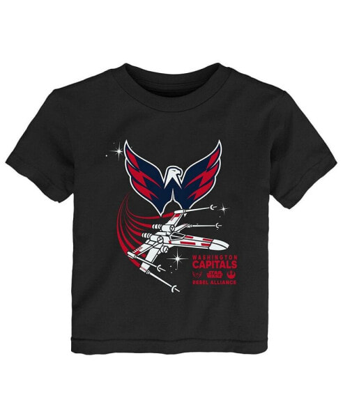 Toddler Boys and Girls Black Washington Capitals Star Wars Rebel Alliance T-shirt