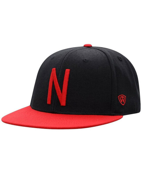 Головной убор Top of the World Черно-красный Nebraska Huskers Men's Two-Tone Fitted Hat
