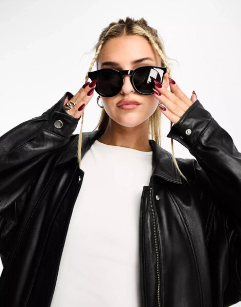 AJ Morgan retro round sunglasses in black