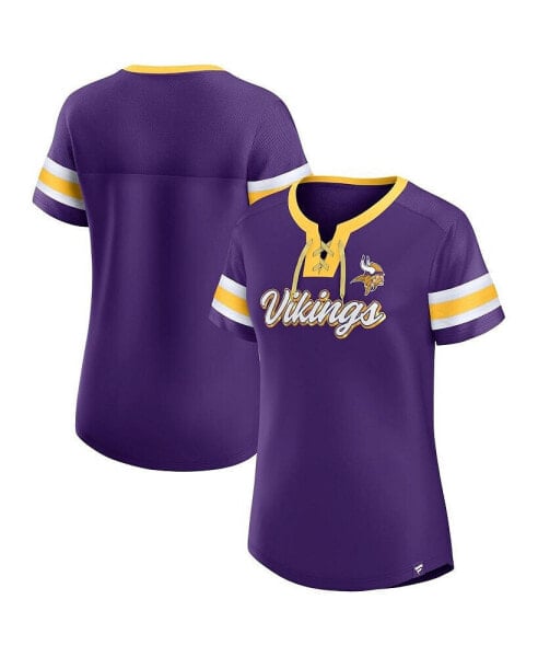 Women's Purple Minnesota Vikings Original State Lace-Up T-shirt