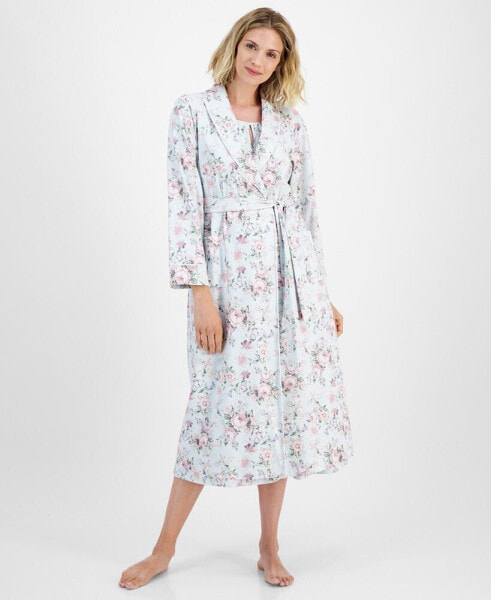 Women's Cotton Floral Flutter-Sleeve Keyhole Nightgown, Created for Macy's