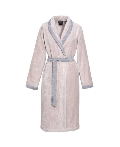 Lord Woman's Cotton Velour Shawl Bathrobe