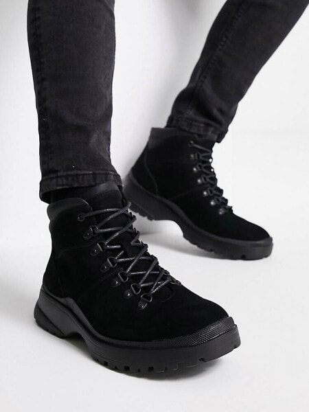 Schuh dustin chunky lace up boots in microsuede