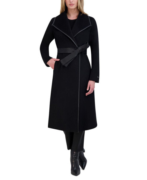 Womens Wool Blend Belted Wrap Coat