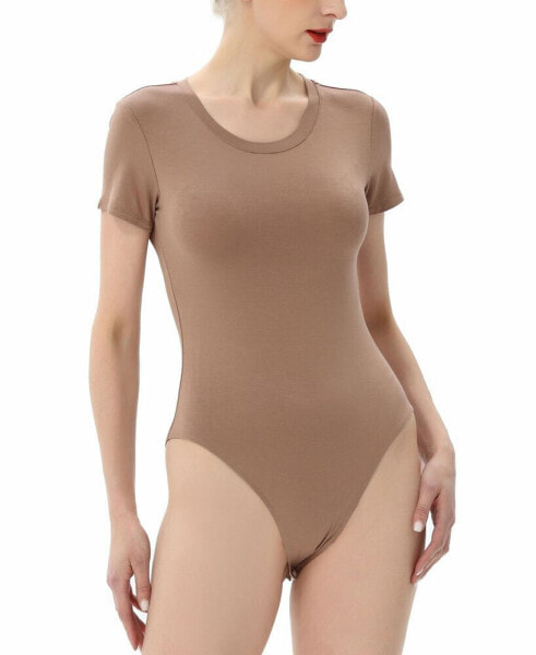 Women's Round Neck Basic Bodysuit Top