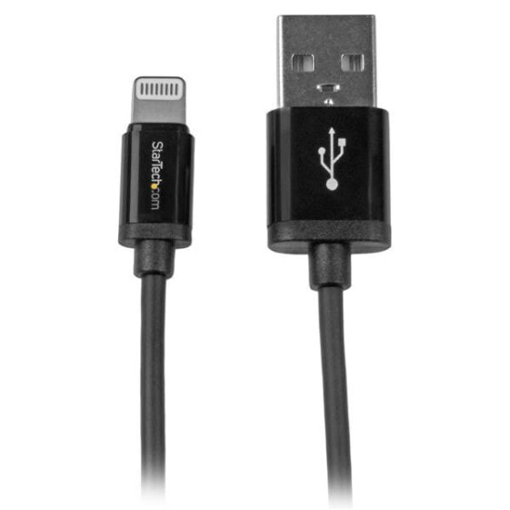 StarTech.com 1 m (3 ft.) USB to Lightning Cable - iPhone / iPad / iPod Charger Cable - High Speed Charging Lightning to USB Cable - Apple MFi Certified - Black - 1 m - Lightning - USB A - Male - Male - Black