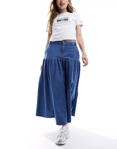 Nobody's Child Bamber full denim skirt in blue