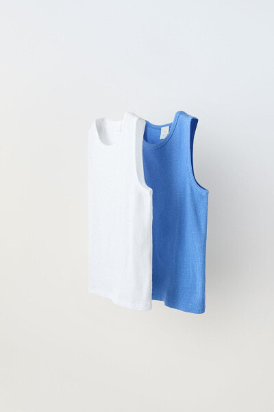 6-14 years/ pack of two ribbed vest tops