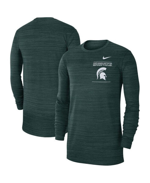 Men's Green Michigan State Spartans 2021 Sideline Velocity Performance Long Sleeve T-shirt