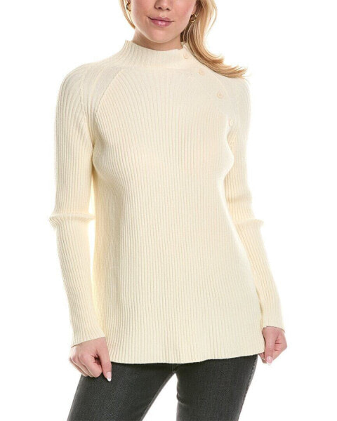 Colette Rose Mock Neck Sweater Women's White S/M