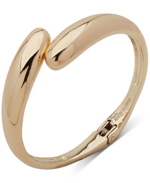 Gold-Tone Puffy Tapered Bypass Bangle Bracelet