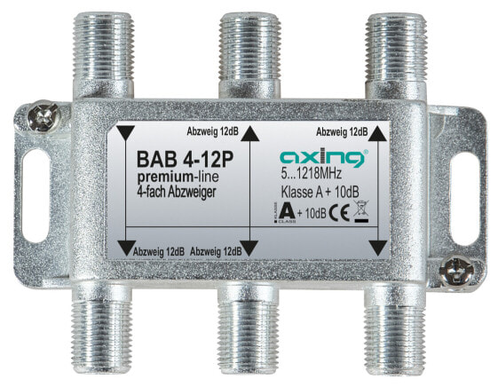 Разветвитель кабеля Axing BAB 4-12P - 5 - 1218 МГц - Серый - 12 дБ - F