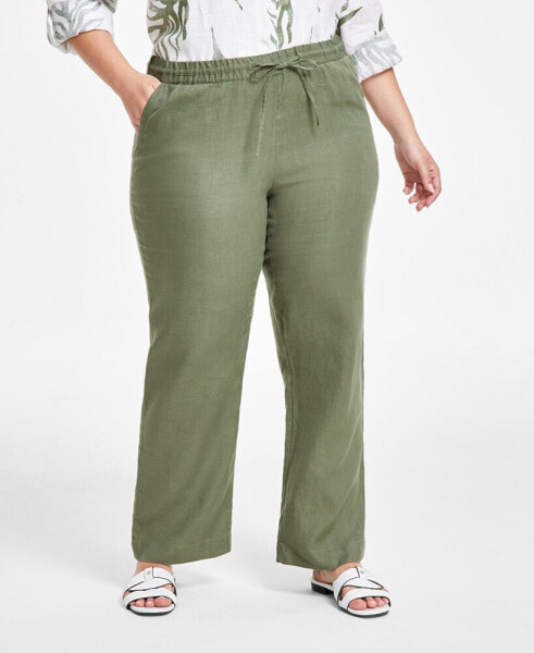 Plus Size 100% Linen Pants, Created for Macy's