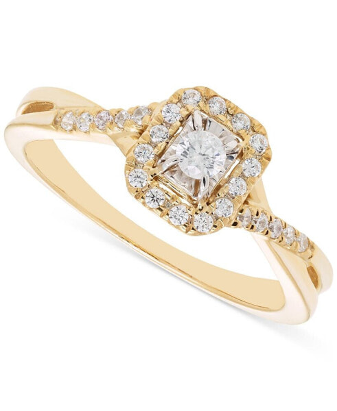 Кольцо Macy's Diamond Halo Twist ENG1/4ct.t.w. 14k Gold