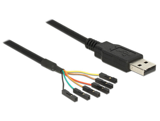 Коннектор Delock 1.8m USB2.0-A/TTL 6-p - USB A - Черный