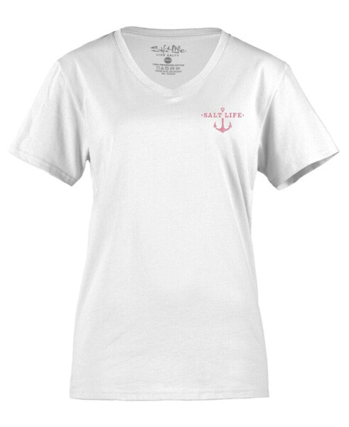 Футболка женская с принтом Cotton Graphic V-Neck T-Shirt от Salt Life