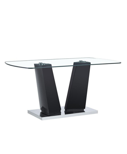 Ultramodern Luxury Glass Top Dining Table Plush Design, Supports 300 lbs