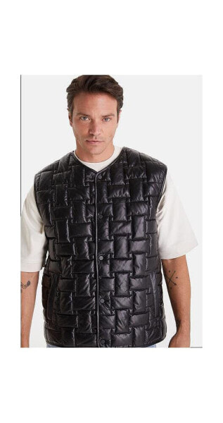 Men's Genuine Leather Vest, Black