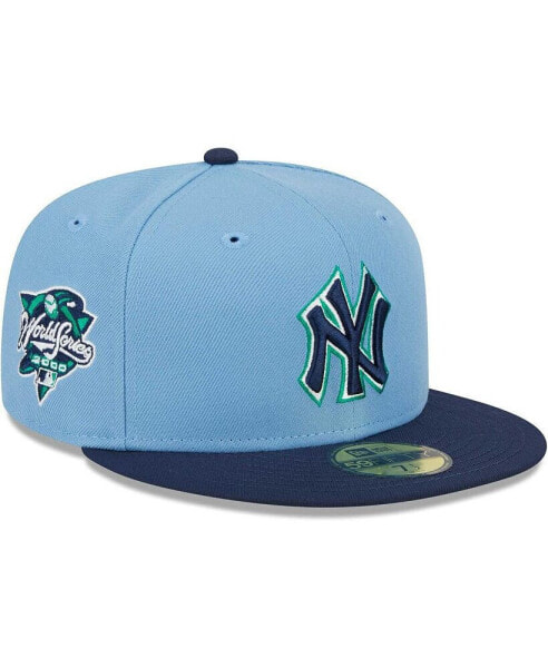 Men's Light Blue, Navy New York Yankees Green Undervisor 59FIFTY Fitted Hat