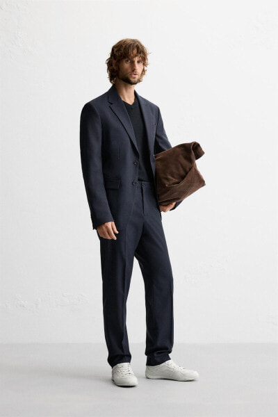 TEXTURED SUIT TROUSERS