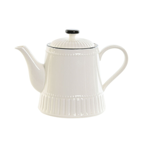 Чайник фарфоровый Home ESPRIT Белый Чёрный 1 L