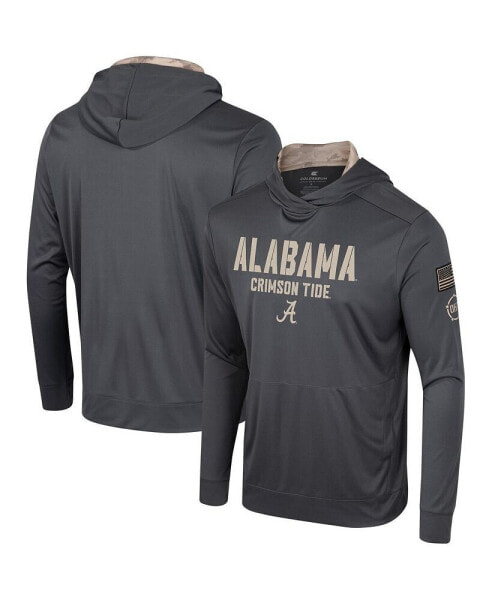 Men's Charcoal Alabama Crimson Tide OHT Military-Inspired Appreciation Long Sleeve Hoodie T-shirt