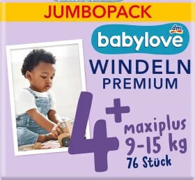 Windeln Gr. 4+ Maxiplus (9-15 kg), Jumbopack, 76 St