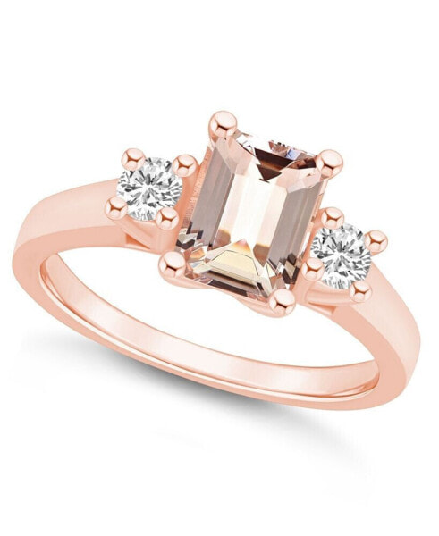 Morganite and Diamond Ring (1-3/8 ct.t.w and 1/4 ct.t.w) 14K Rose Gold