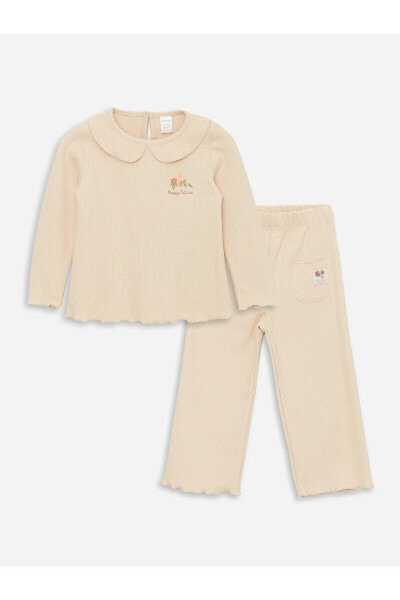 Костюм для малышей LC WAIKIKI Bebe Yaka Удлиненный Рукав Детского Sweatshirt и брюки 2-штубец