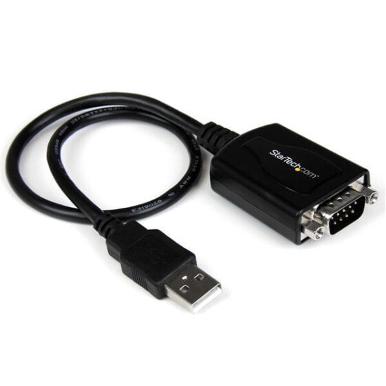 StarTech.com 1 Port Professional USB to Serial Adapter Cable with COM Retention - DB-9 - USB 2.0 A - 0.42 m - Black